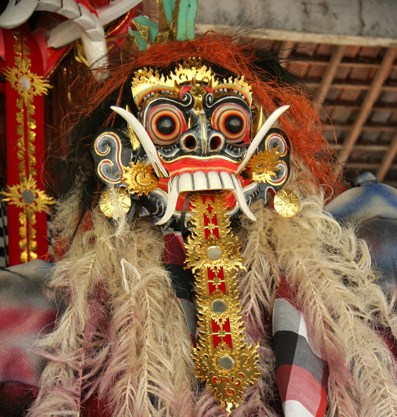 Mask for Nyepi Holiday Day of Silence the most peaceful spiritual New Year Celebration in Bali 