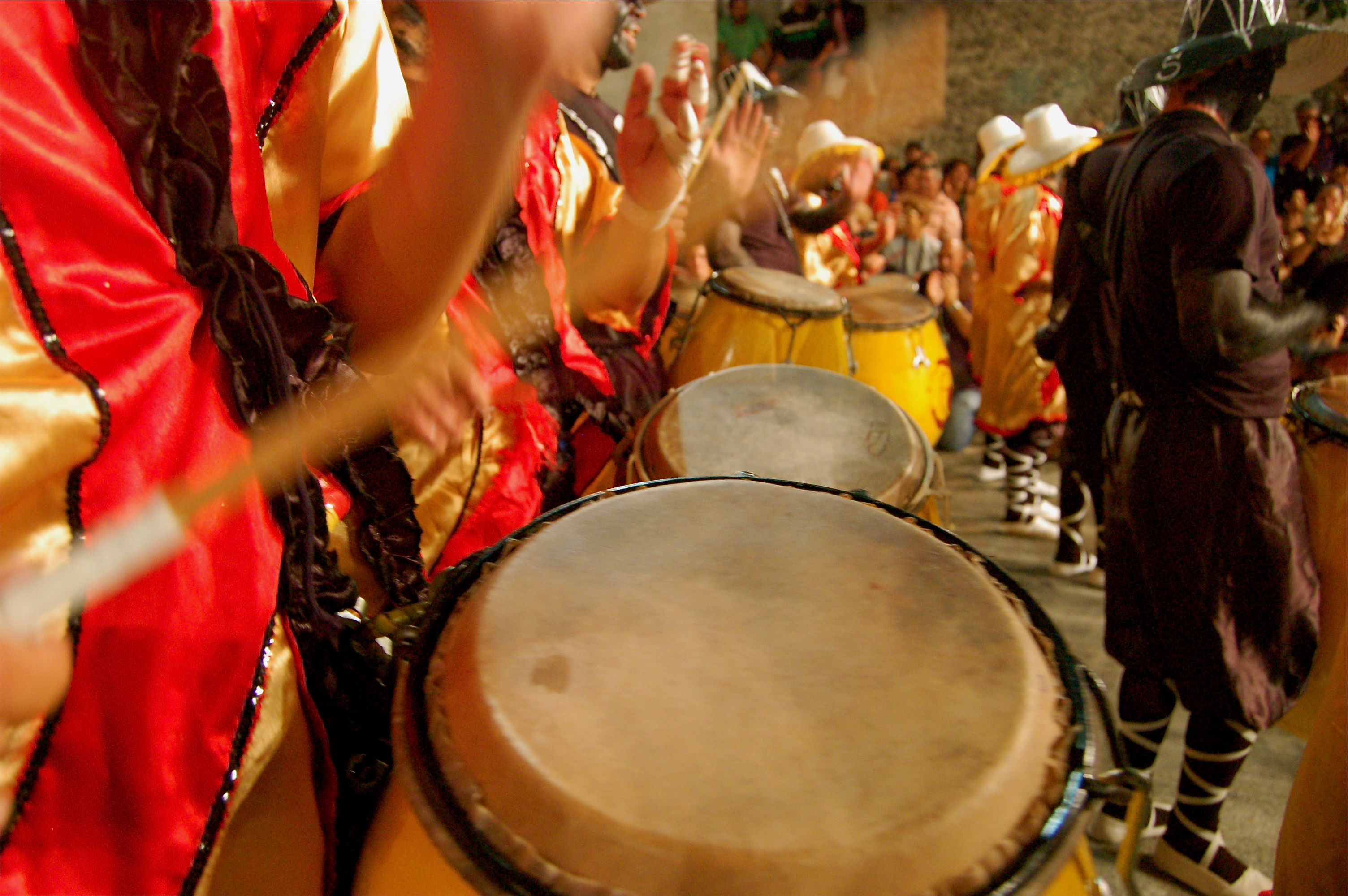 Bongo drums in Bahia Brazil Candomble ceremonies strong African identity