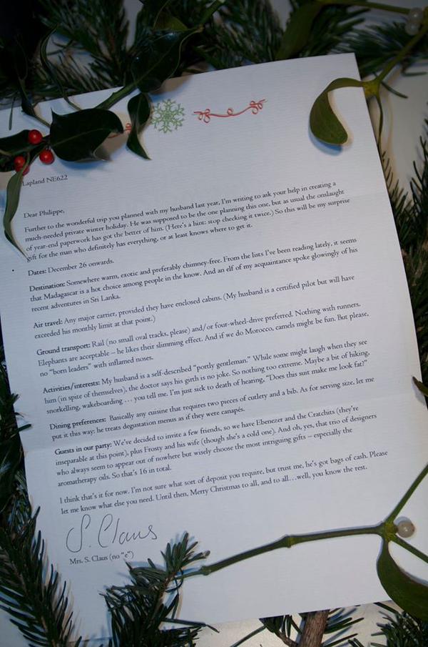 Letter between fir branches Where to go on Christmas holiday