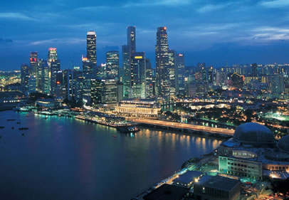 Singapore skyline at night