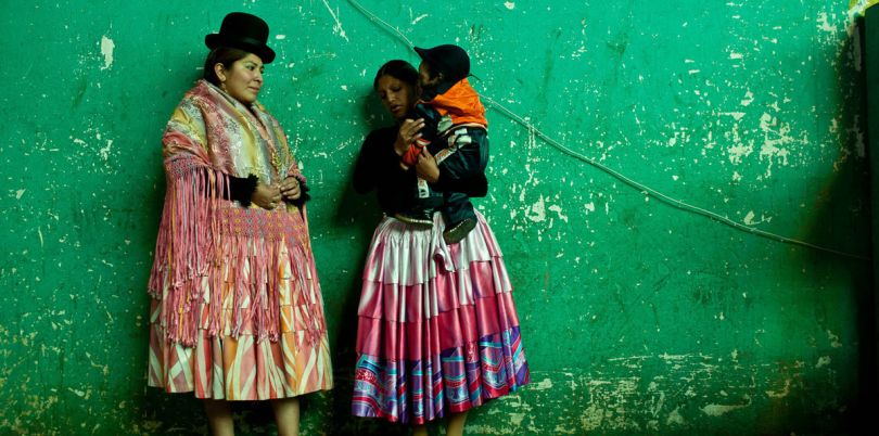 Traditionalyl dressed ladies in Bolivia