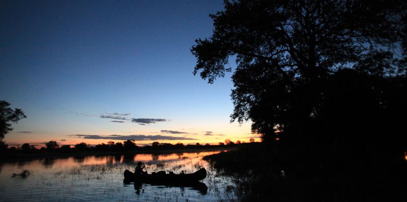 Canoe safari in Botswana