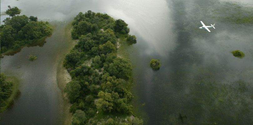 Charter flight over the Okavango Delta