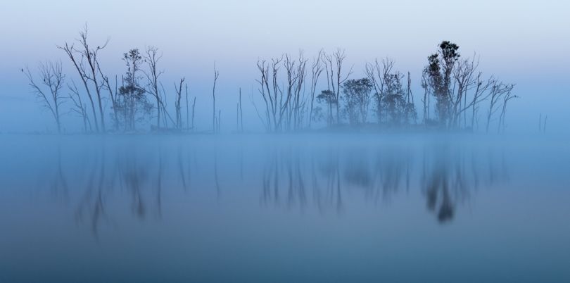 Misty panorama in Botswana