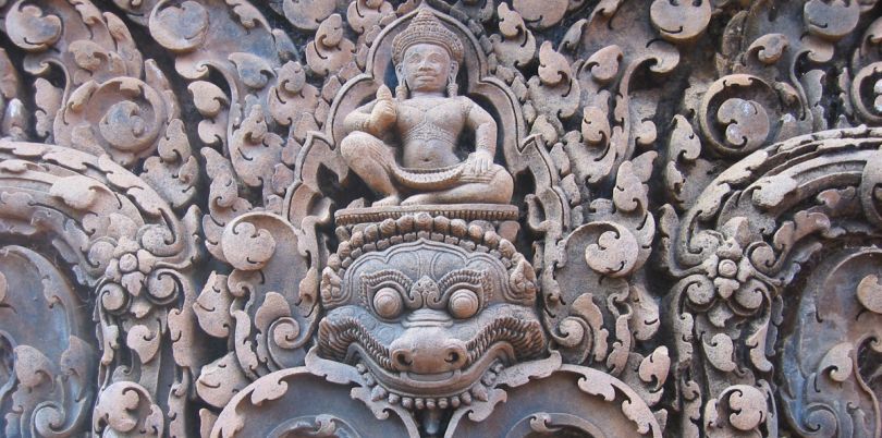 Carvings, Banteay Srei, Cambodia