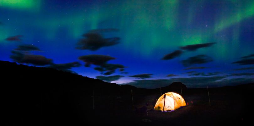 Sleep in a tent under the northern lights in Canada