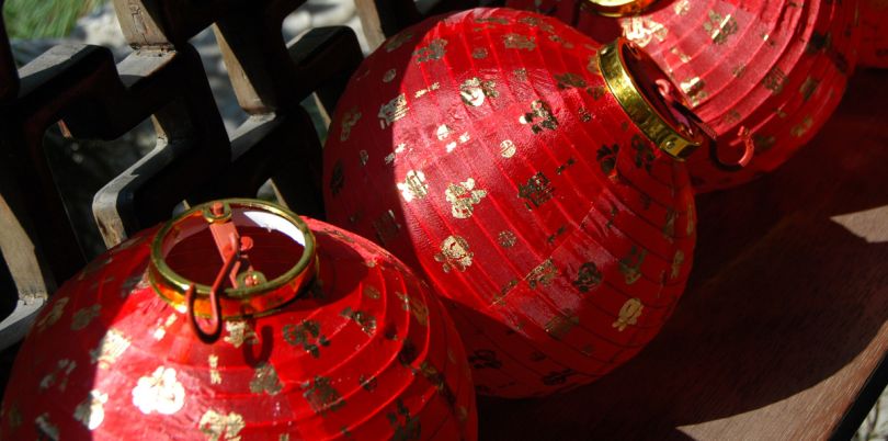 Chinese red lanterns, China