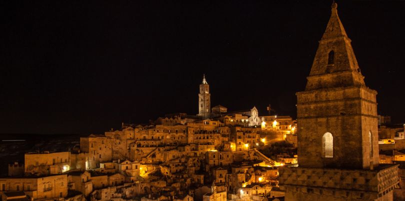 Italian town at night