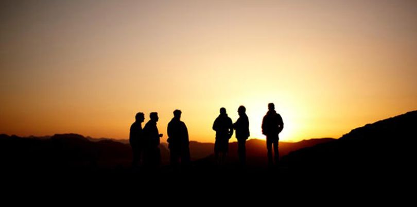 Sunset with men chatting, Jordan