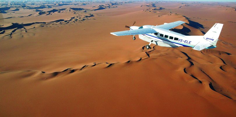 Small charter flight over Namibia