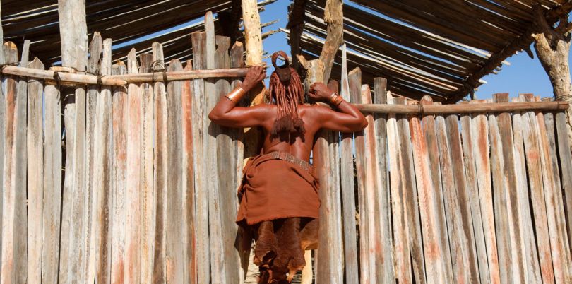 A member of the Himba tribe's back, Namibia