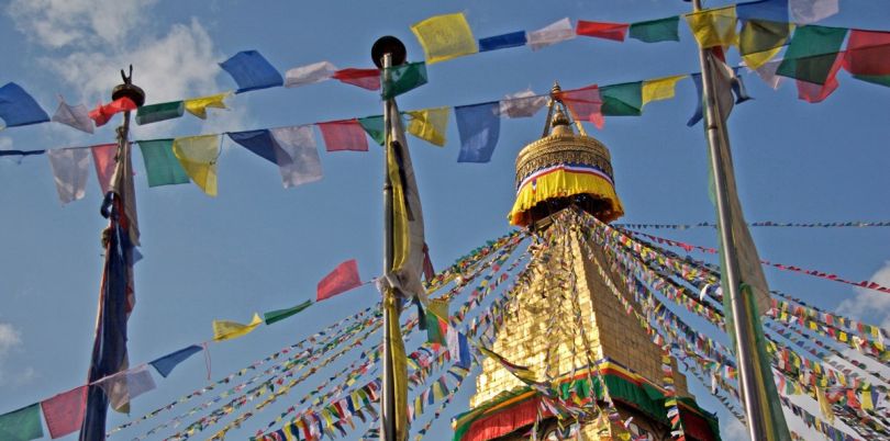 Prayer flags at Bodhnath Stupa, Nepal