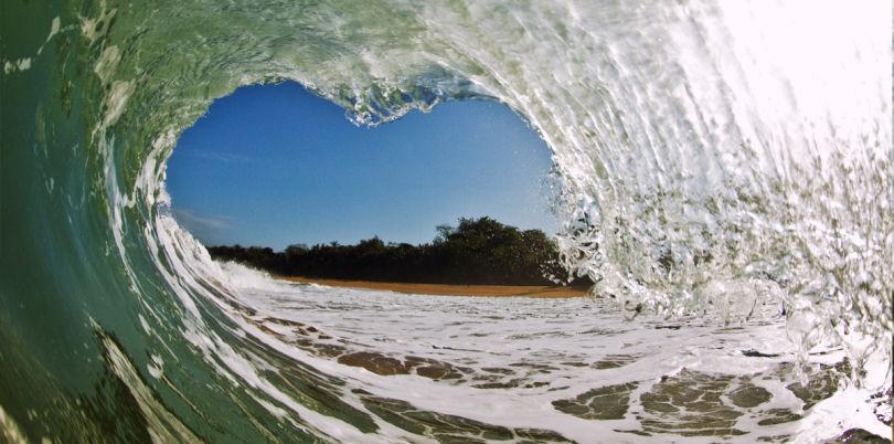 Heart wave at Panama's coastline