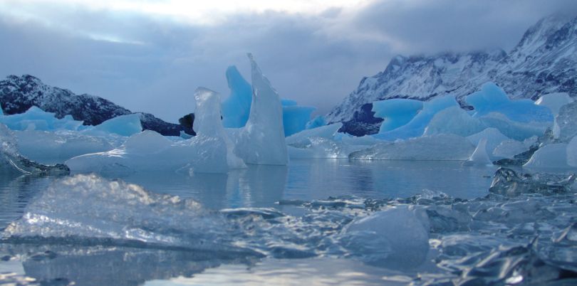 Icebergs on Lago Grey in Patagonia