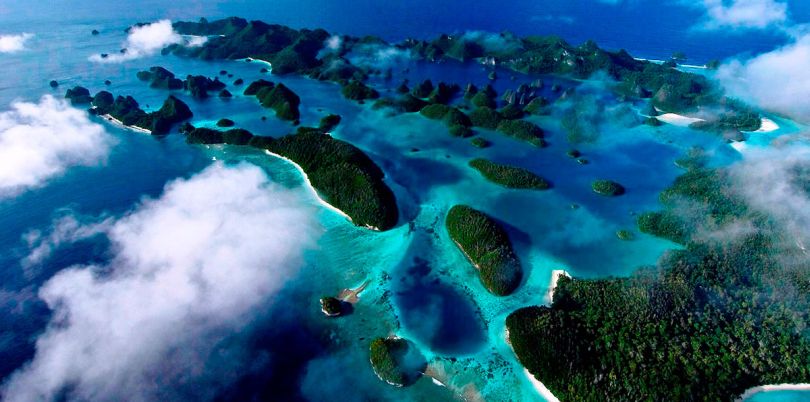 Aerial shot of the Solomon Islands