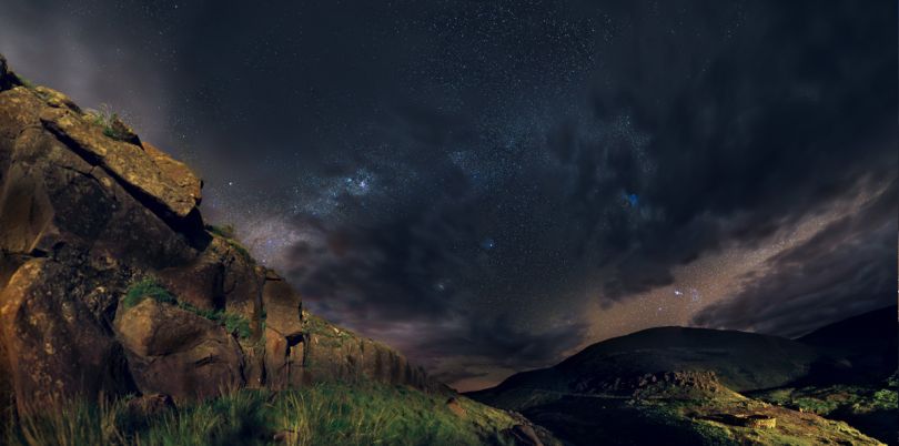 Landscape at night time in South Africa