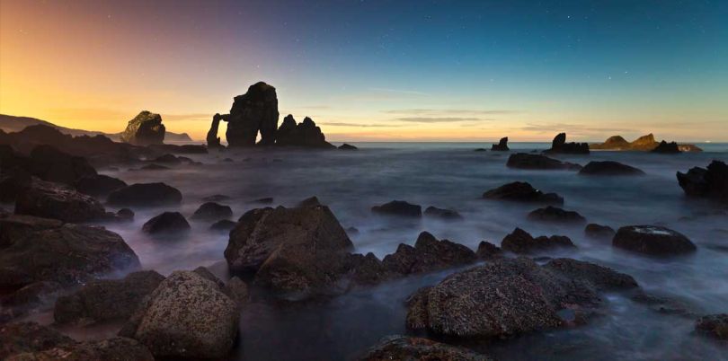 The Cathedrals beach at dawn in Galicia Northern Spain