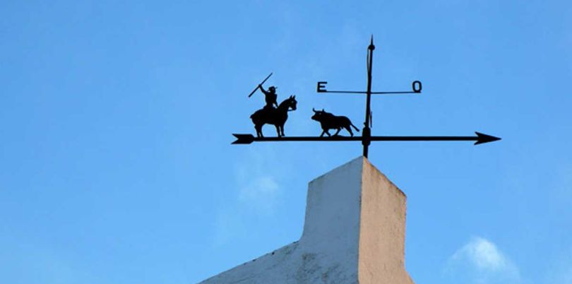 Sun dial on a rooftop in Spain