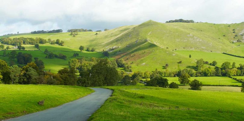 Green hills landscape UK