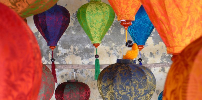 Colourful traditional paper lanterns in Vietnam